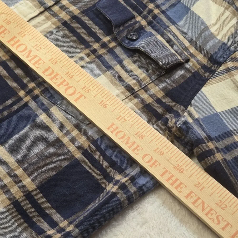 Patagonia Shirt Mens Small Brown Plaid Lightweight Fjord Flannel Organic Cotton